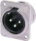 D Series 3-pin XLRM Connector with M3 Mounting Holes
