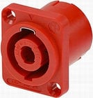 Red 4-Pole Speakon Chassis Connector with Vertical PCB Mount
