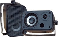 1 Pair of Black 3.5" Outdoor Waterproof Wall-Mount Speakers
