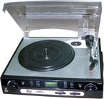 USB Belt Drive Turntable with Direct-To-Digital USB/SD Card Encoder and AM/FM Radio