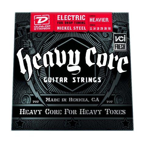 Dunlop Manufacturing Heavy Core Electric Guitar Strings Heavier Strings, Elec 11-50 Heavy 6/st DHCN1150