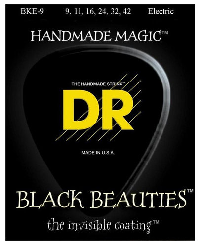 DR Strings BKE-9 Light Extra-Life Black Beauties Coated Electric Guitar Strings BKE-9