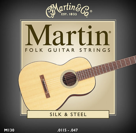 Martin Strings M130-MARTIN Silk & Steel Folk Acoustic Guitar Strings