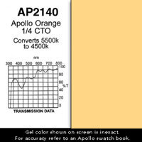 Apollo Design Technology AP-GEL-2140 GelSheet, 20"x24", Apollo Orange 1/4 CTO AP-GEL-2140
