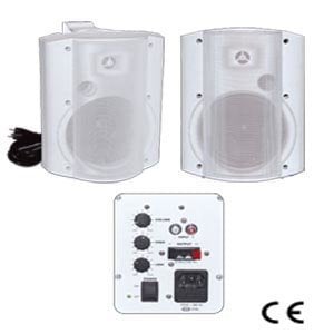 OWI AMP602-2W Indoor Self-Amplified Surface-Mount Speaker Combo, White