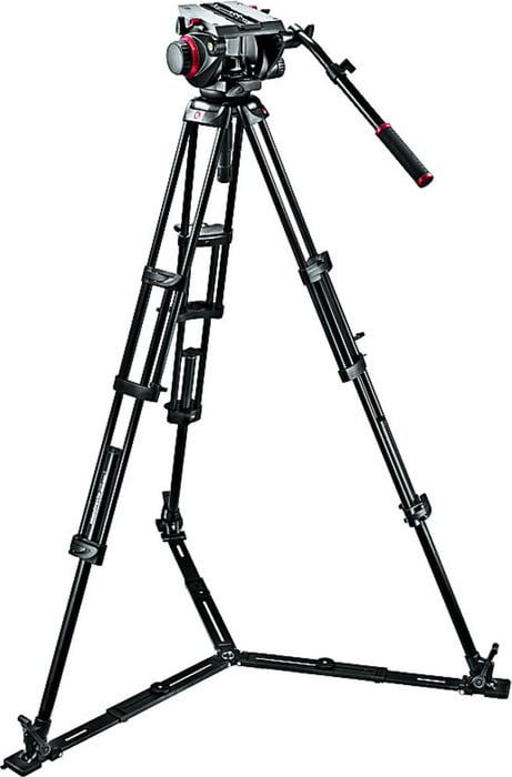 Manfrotto 509HD,545GBK Pro Ground-Twin Kit 100 Tripod with Fluid Head, Ground Spreader 509HD,545GBK