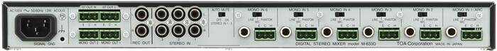 TOA M-633D CU Rackmountable Digital Stereo Mixer, 6 Mono / 3 Stereo Inputs