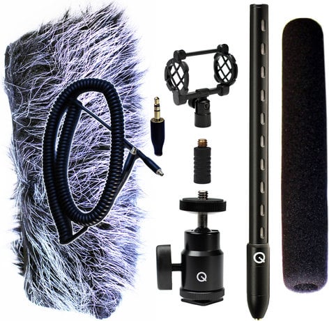 Que Audio QVIDEO-KIT Mini Shotgun Mic Kit for DSLRs with Accessories QVIDEO-KIT