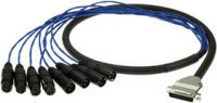 Pro Co DD8TXFXM-5 5 ft. Tascam DB-25 AES to 8x XLR (4x M, 4x F) Breakout Cable DD8TXFXM-5