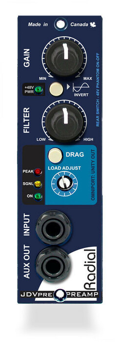 Radial Engineering JDV-Pre Instrument Preamp, Class-A, Drag Control, Drag Control And High Pass Filter