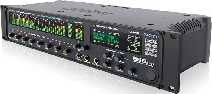 MOTU 896mk3 Hybrid 28x32 FireWire, USB 2.0 Audio Interface With 8 Mic / Line Inputs And DSP