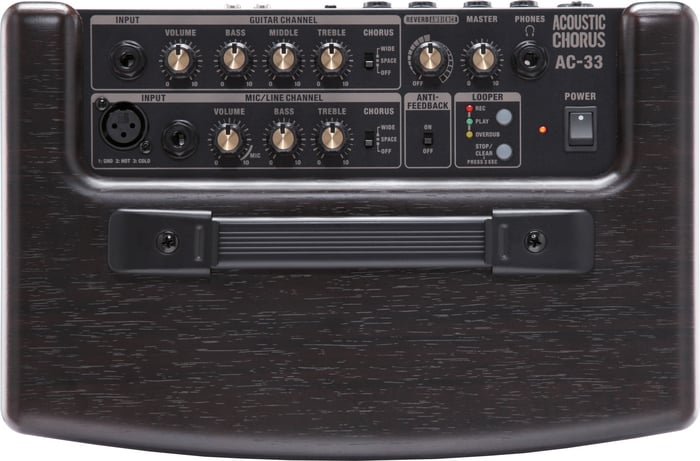 Roland AC-33 Acoustic Amplifier - Rosewood 30W 2-Channel 2X5" Portable Acoustic Amp