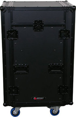 Odyssey FZGS1116WDLXBL Pro Combo Rack Case, 11 Unit Top Rack, 16 Unit Bottom Rack, Black