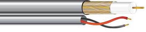 West Penn 252815-1000 RG59/U CCTV + Power Coax, Plenum Rated Cable, 1000ft 252815-1000