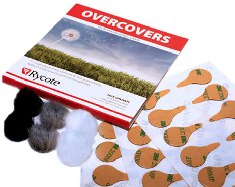 Rycote 065520 6 Black Fur Overcovers with 30 Stickies 065520