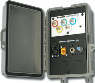 Mystery Electronics AW2000 Padlockable Gray All-Weather Wall Box Enclosure