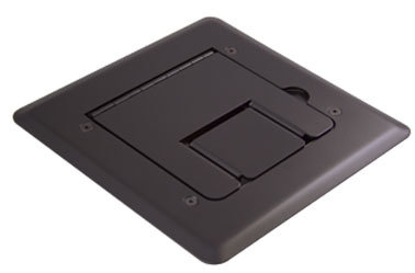 Mystery Electronics FMCA1400 Self-Trimming Black Floor Box With Cable Door