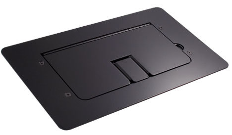 Mystery Electronics FMCA2200 Black Flat-Trimming Steel Floor Box With Cable Slots, WITHOUT Inserts