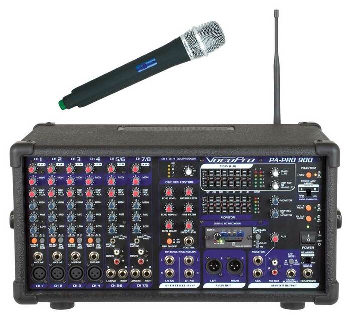 VocoPro PA-PRO-900-1 PA Mixer, 1 Mic, SDR-3, 900W