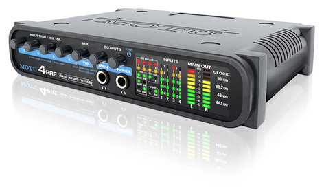 MOTU 4pre 6x8 FireWire, USB 2.0 Audio Interface With 4 Mic Preamps