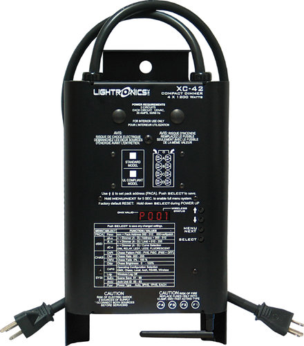 Lightronics XC42 4-Channel Portable Dimmer With DMX, 1200W Per Channel