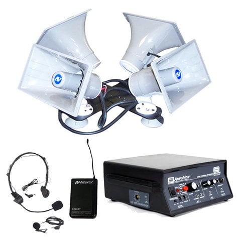 AmpliVox SW314 Wireless Quad Sound Cruiser Car PA System SW314