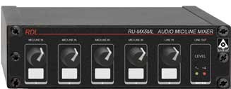 Radio Design Labs RU-MX5ML 5-Channel Microphone/Line Audio Mixer with Phantom Power RUMX5ML