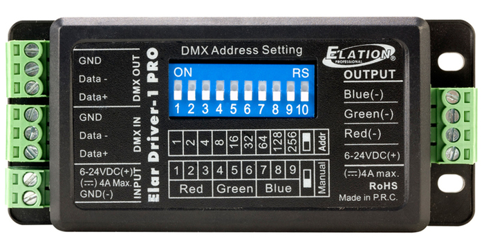 Elation Pro Lighting ELAR Driver 1 Pro 3-Channel RGB LED DMX/Manual Driver with Flicker Free Dimming ELAR-DRIVER1-PRO