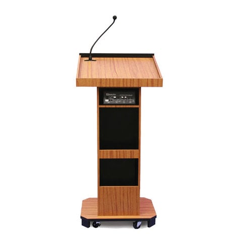 AmpliVox SW505 Wireless Executive Sound Column Lectern with Headset Microphone Transmitter SW505-HEADSET