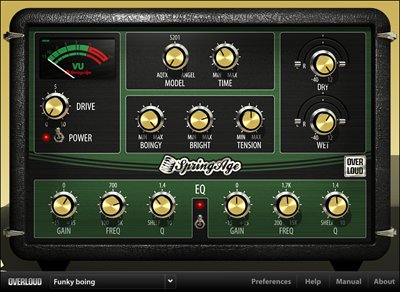 Overloud SPRINGAGE Spring Reverb Plug-in (Electronic Delivery)