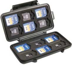 Pelican Cases PC0915 Black Memory Card Case for up to 12 SD, 6 Mini SD, & 6 Micro SD Cards PC0915