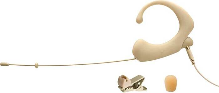 Que Audio DA12BE Omnidirectional Single Headworn Microphone in Beige with -45dB Sensitivity and NO Adapter (Required) DA12BE
