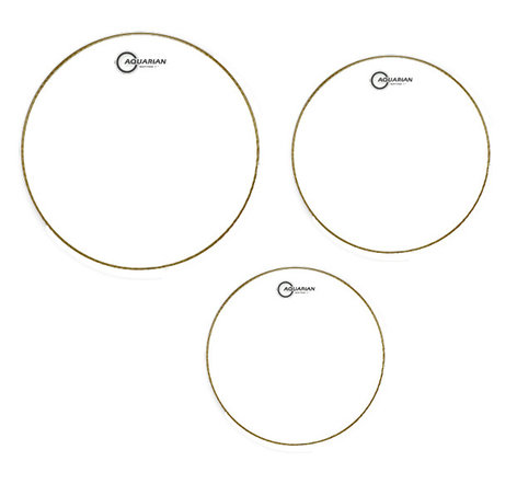 Aquarian RSP2A 3-Pack Of Response 2 Clear Tom-Tom Drumheads: 10",12",16"