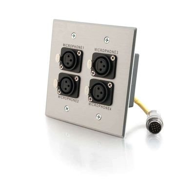 Cables To Go 42336 Wall Plate,RR Quad XLR Female 42336