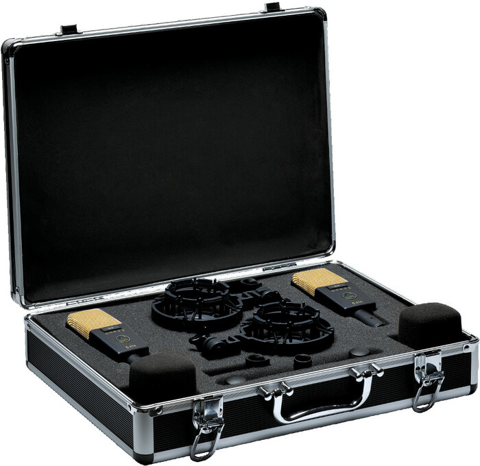 AKG C 414 XLII Stereo Matched Stereo Pair of Multi-Pattern Condenser Microphones with Case and Accessories C414/XLII-STEREO