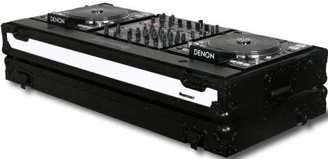 Odyssey FFX12CDJWBL Flight FX Series DJ Coffin with Color Changing Panel & Wheels, for 2 CD/Media Players & a 12" W Mixer FFX12CDJWBL