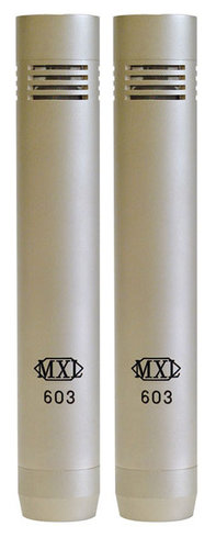 MXL Microphones 603 PAIR Stereo Pair of MXL 603 Cardioid Small Diaphragm Condenser Microphones with Shockmounts and Carrying Case MXL-603PAIR