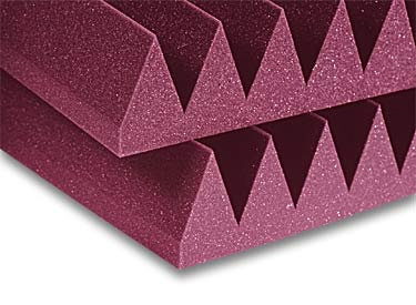 Auralex 4SF22CHA Acoustic Panel, 4", Wedge, StudioFoam, 2' x 2', Charcoal (Burgundy shown) 4SF22CHA