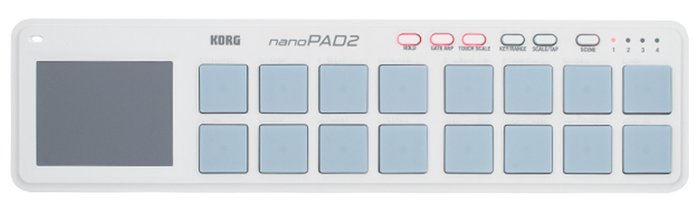 Korg nanoPAD2 - White USB Drum Pad Controller With 16 Velocity-Sensitive Pads