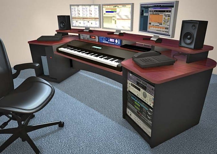 Omnirax FRCK88 Force Keyboard Mahogany Composing Workstation FRCK88