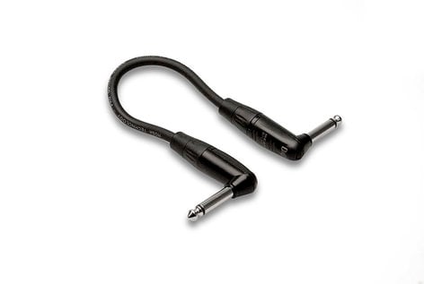 Hosa HGTR-001RR Guitar Patch Cable, Rean Right-angle, 12" HGTR-001RR