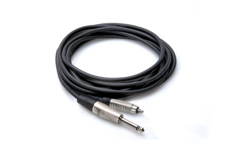 Hosa HPR-015 Pro Unbalanced Interconnect Cable, Rean 1/4 to RCA, 15ft HPR-015