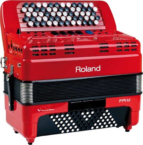 Roland FR-1XB V-Accordion Lite - Red Compact Digital Button Accordion With Speakers