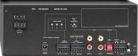 RDL HD-MA35A 35W Mixer Amplifier, 25V, 70V, 100V Outputs