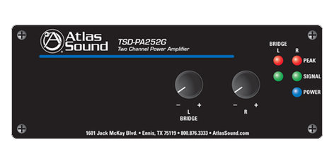 Atlas Sound TSD-PA252G Power Amp, Stereo 25W TSD-PA252G