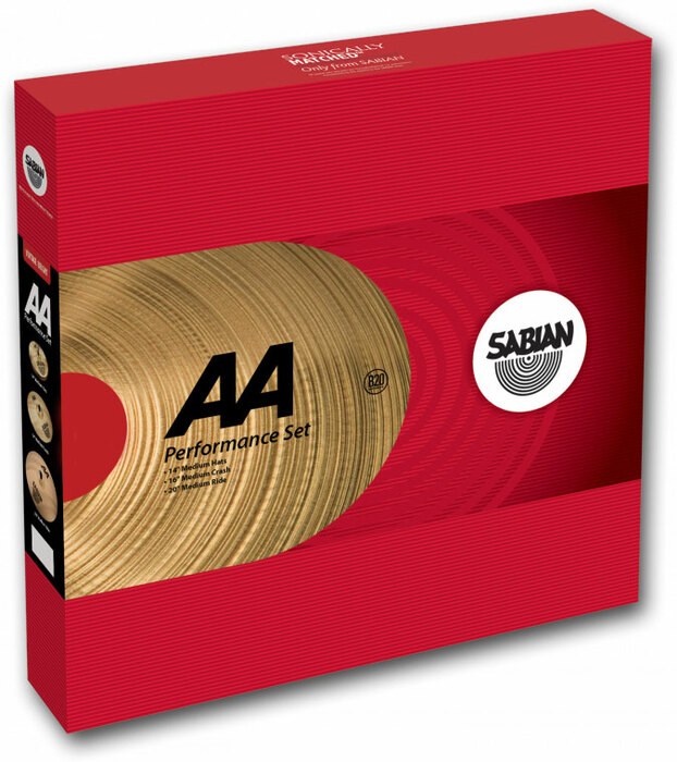 Sabian 25005-NB AA Performance Series Cymbal Pack with 14" Hi-Hats, 16" Medium Crash, 18" Medium Ride, No Bag 25005-NB