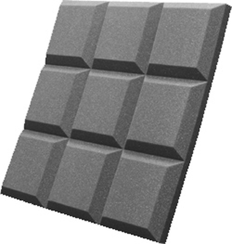 Auralex SGRID22BUR SonoFlat Grid, 2' X 2' X 2', 16pk, Burgundy (Charcoal Shown)