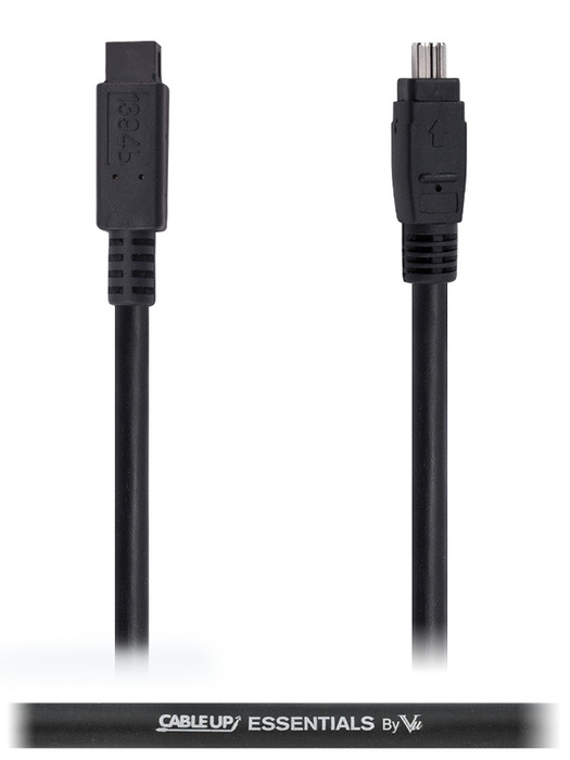 Cable Up by Vu FW9-FW4-6 6 ft 4-Pin to 9-Pin IEEE 1394 FireWire 400 to 800 Cable FW9-FW4-6