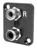 Ace Backstage C-25109 Dual RCA On DBA Engraved, Left And Right, Panel Mount