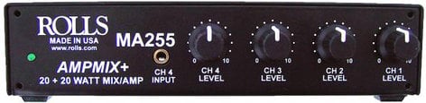 Rolls MA255 4-Channel Stereo Mixer Amplifier, 20W Per Channel, 4x RCA Inputs